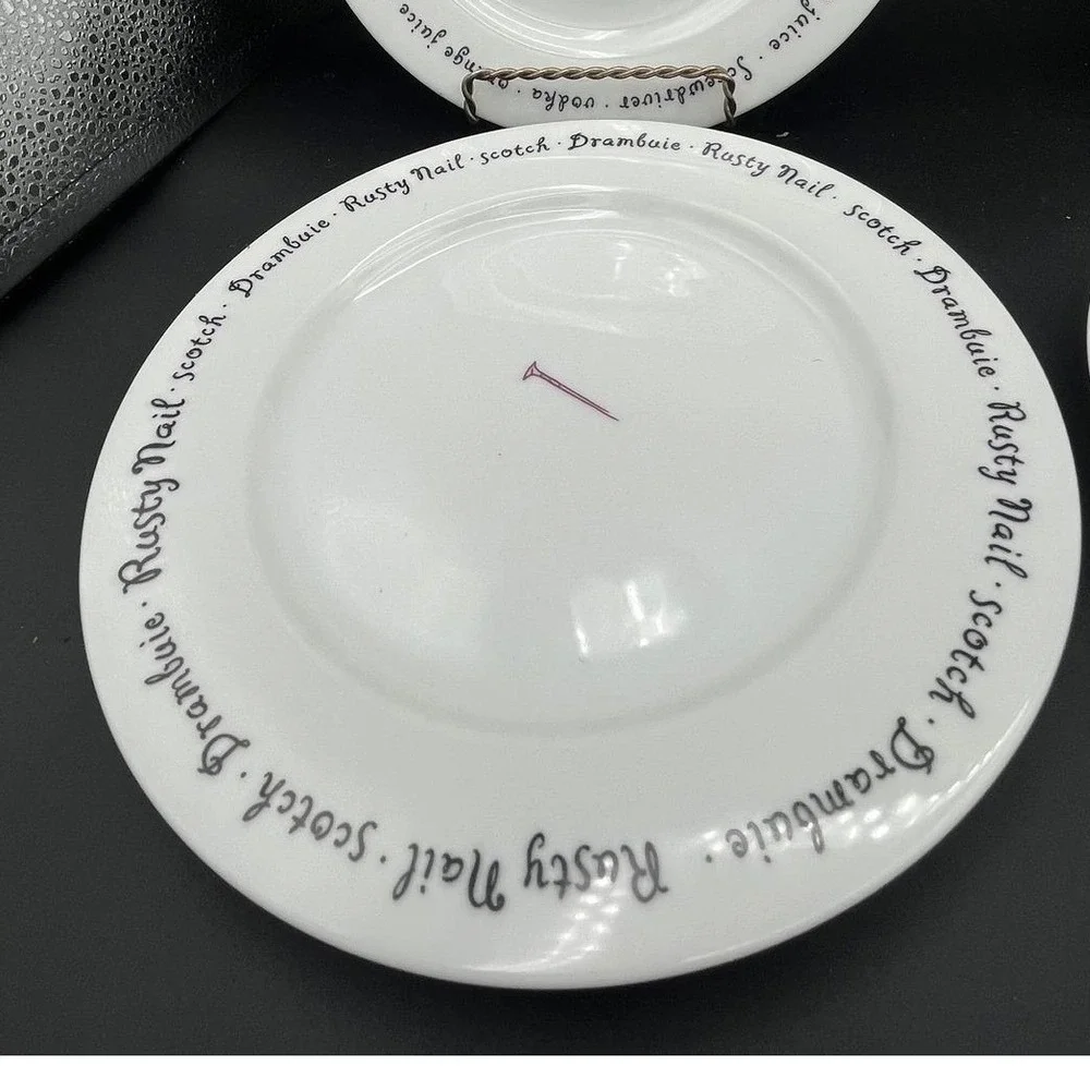 Vintage Y2K Set Of 4 Bar Lingo/Recipe Salad Dessert Snack Plates by Pottery Barn